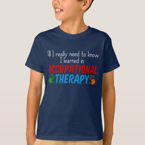 Cute Occupational Therapy Handprints Kids T_Shirt
