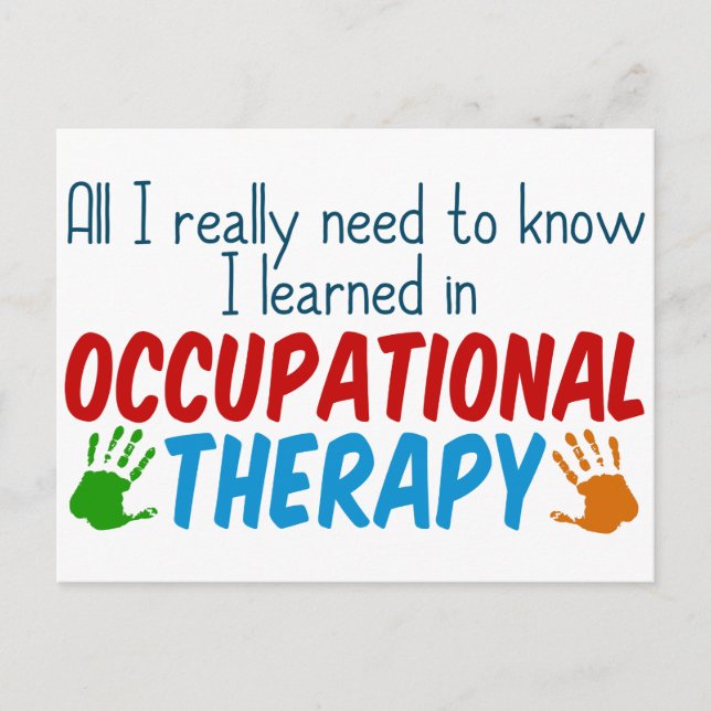 Cute Occupational Therapy Handprints Postcard (Front)