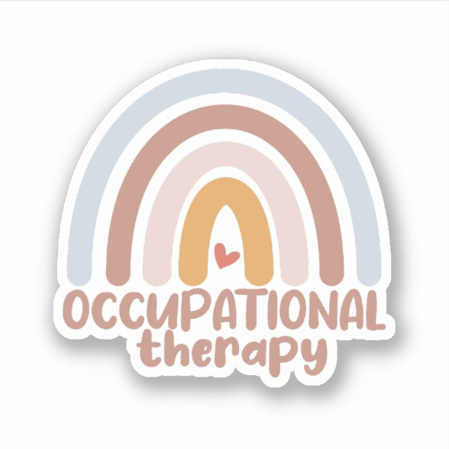 Cute Occupational Therapy OT Rainbow Sticker (Front)