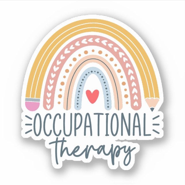 Cute Occupational Therapy Therapist Rainbow Sticker (Front)