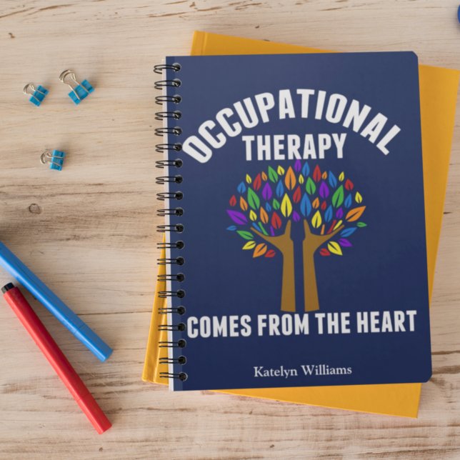 Cute Occupational Therapy Tree Blue Personalized Notebook (Creator Uploaded)