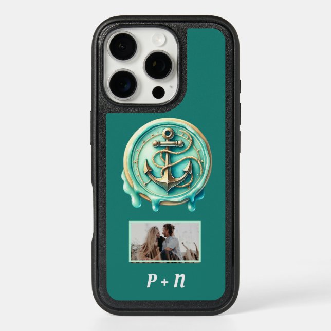 Cute Ocean Anchor Personalized Image Otterbox iPhone Case (Back)
