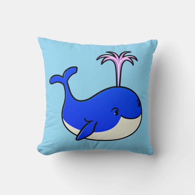 Cute Ocean Animal 🌊 Cozy Nautical Gift 🎁 Throw Pillow (Front)