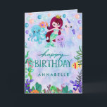 Cute Ocean Animals Mermaid Theme Happy Birthday Card<br><div class="desc">Ocean Under the Sea Mermaid Theme Happy Birthday Card ,  with cute watercolor sea creatures,  mermaid,  bubbles,  and fun!</div>