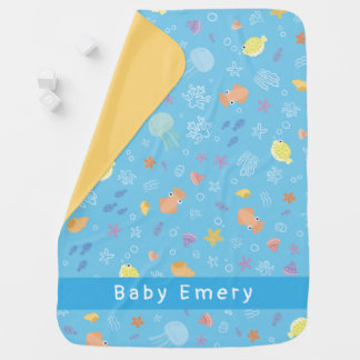 Cute Ocean Animals Personalized Baby Blanket