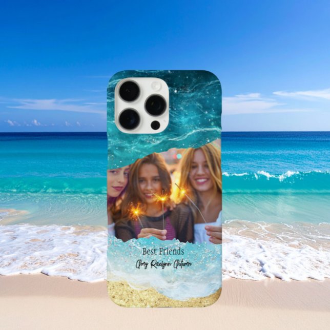 Cute Ocean/Beach Besties/Friends Custom Photo Case-Mate iPhone Case (Creator Uploaded)