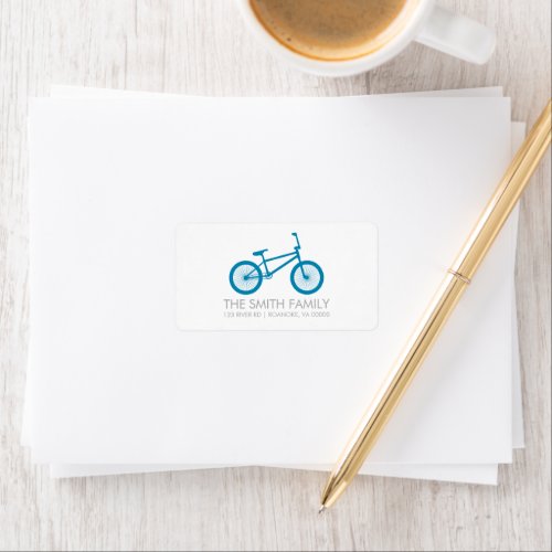 Cute Ocean Blue Bicycle Label