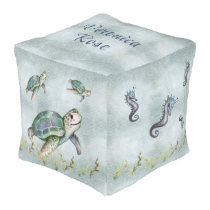 Cute Ocean Creatures Turtle Octopus Seahorse Baby Pouf