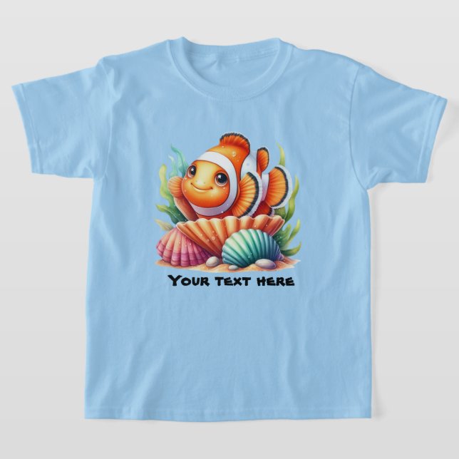 Cute ocean fish customizable  T-Shirt (Laydown)