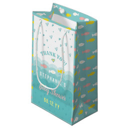 Cute Ocean Fish Whimsical Baby Shower Thank You Small Gift Bag