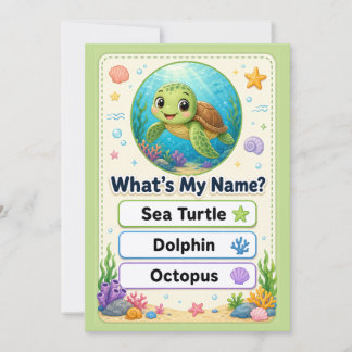 cute ocean flashcard thank you card