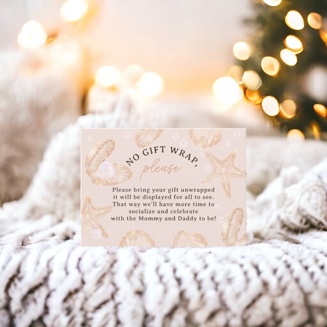 Cute ocean little pearl baby shower no wrap enclosure card (Cute ocean little pearl baby shower no wrap enclosure card)