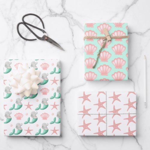 Cute Ocean Pattern Wrapping Paper Sheets