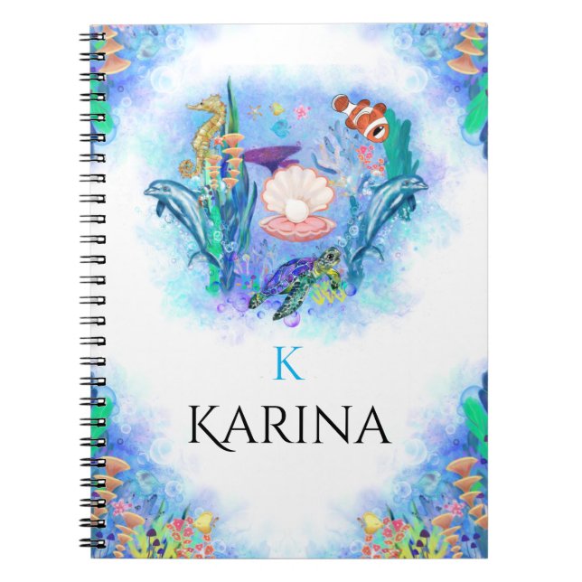 Cute Ocean Sea Animals Baby  Notebook (Front)