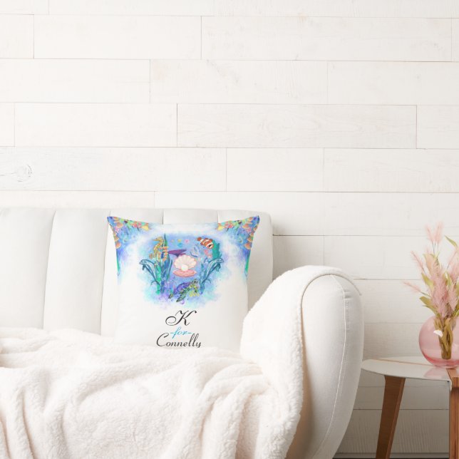 Cute Ocean Sea Animals Colourfully Baby  Throw Pil Throw Pillow (Couch)