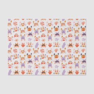 Cute Ocean Sea Friends Coral Crab Watercolor Tissue Paper