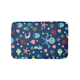 Cute Ocean Sea Life Pattern Bath Mat