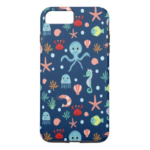 Cute Ocean Sea Life Pattern iPhone 8 Plus/7 Plus Case