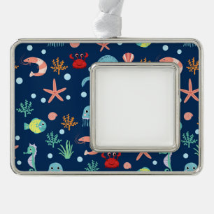 Cute Ocean Sea Life Pattern Christmas Ornament