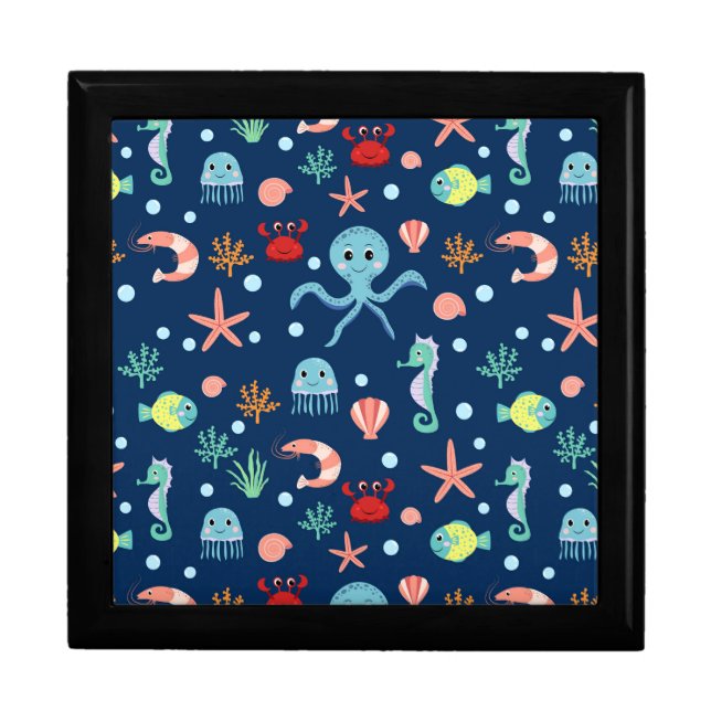 Cute Ocean Sea Life Pattern Gift Box (Front)
