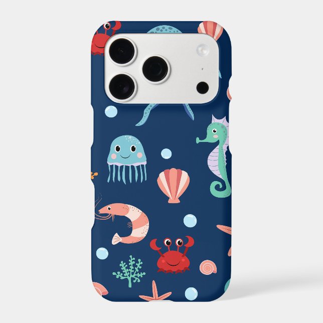 Cute Ocean Sea Life Pattern Iphone Case (Back)