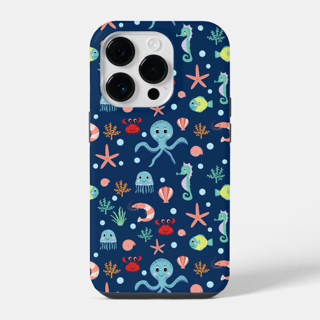 Cute Ocean Sea Life Pattern Iphone Case (Back)
