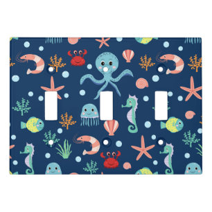 Cute Ocean Sea Life Pattern Light Switch Cover