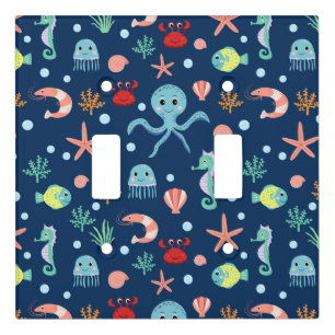 Cute Ocean Sea Life Pattern Light Switch Cover