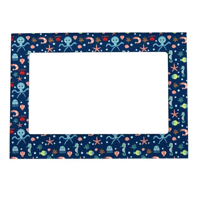 Cute Ocean Sea Life Pattern Magnetic Frame (Front)