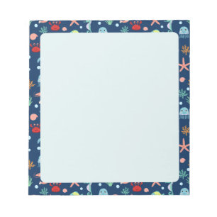 Cute Ocean Sea Life Pattern Notepad