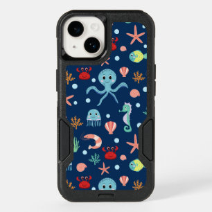 Cute Ocean Sea Life Pattern OtterBox iPhone 14 Case