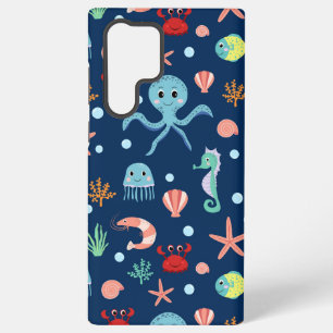 Cute Ocean Sea Life Pattern Samsung Galaxy S22 Ultra Case