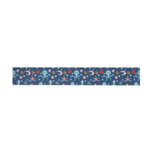 Cute Ocean Sea Life Pattern Wrap Around Address Label