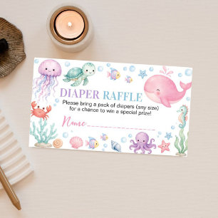 Cute Ocean Sea You Soon Baby Shower Diaper Raffle Enclosure Card