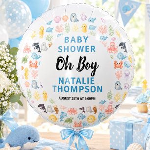 Cute Ocean Under the Sea Animal Baby Shower Balloon