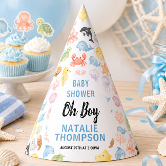 Cute Ocean Under the Sea Animal Baby Shower Party Hat