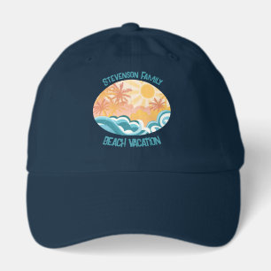 Cute Ocean Waves Beach Trip Custom Surfer Hat