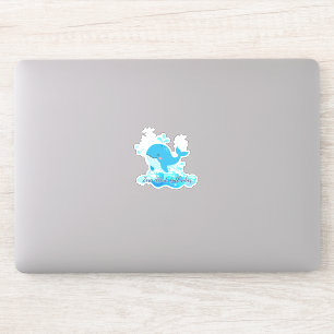 Cute Ocean Whale Die Cut Sticker – Calm Vibes