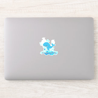Cute Ocean Whale Die Cut Sticker – Calm Vibes