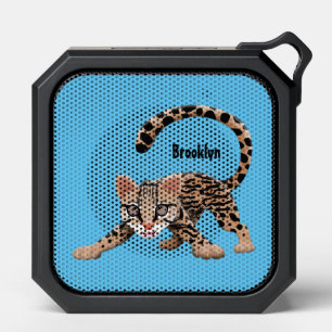 Cute ocelot cartoon illustration bluetooth speaker