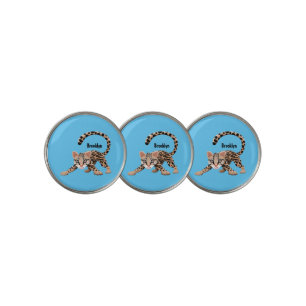Cute ocelot cartoon illustration golf ball marker