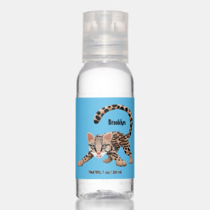 Cute ocelot cartoon illustration hand sanitizer