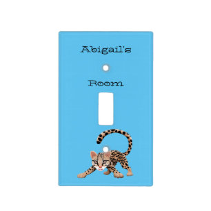 Cute ocelot cartoon illustration light switch cover