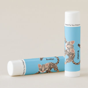 Cute ocelot cartoon illustration lip balm