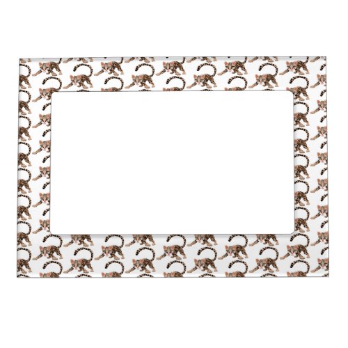 Cute ocelot cartoon illustration magnetic frame