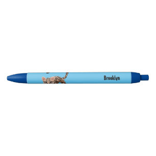 Cute ocelot cartoon illustration pen