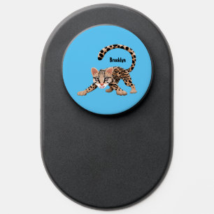 Cute ocelot cartoon illustration PopSocket
