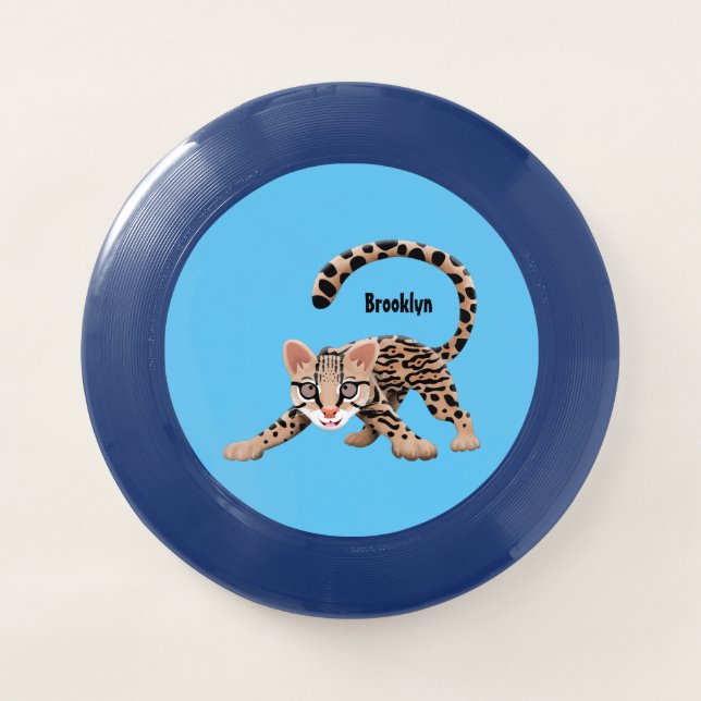 Cute ocelot cartoon illustration  Wham-O frisbee (Front)