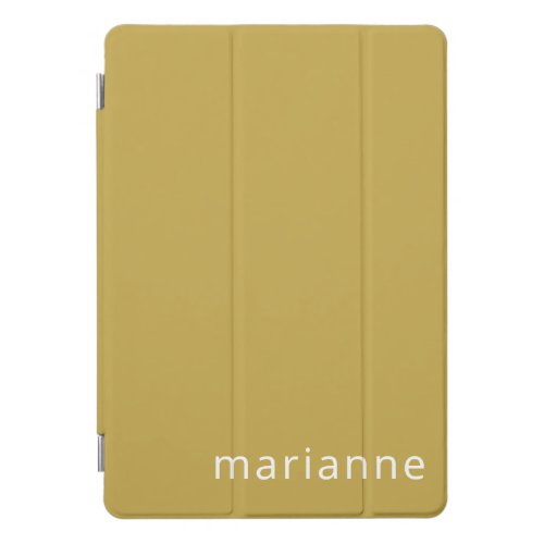 Cute Ochre Solid Color Personalized Name iPad Pro Cover