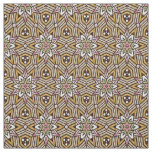 Cute Ochre Yellow Brown Pink Mosaic Pattern Fabric